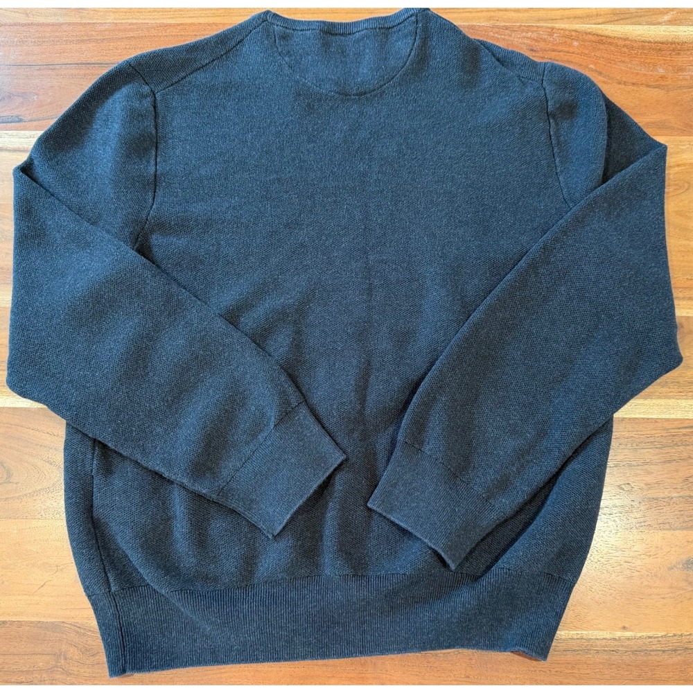 Polo Ralph Lauren Mens XL Crewneck Sweater Charcoal Grey Cotton Knit Pony Logo - Picture 8 of 8